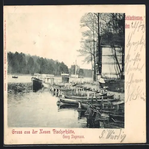 AK Berlin-Schlachtensee, Gasthaus Neue Fischerhütte Georg Stegemann