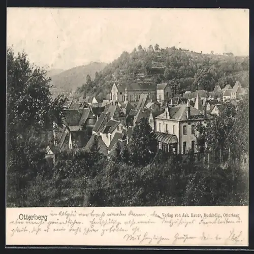 AK Otterberg, Blick über die Dächer der Stadt mit Blick zur Abtei