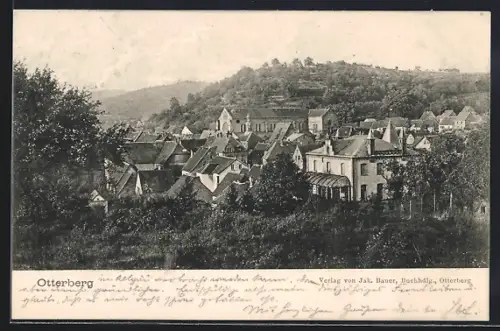 AK Otterberg, Blick über die Dächer der Stadt mit Blick zur Abtei