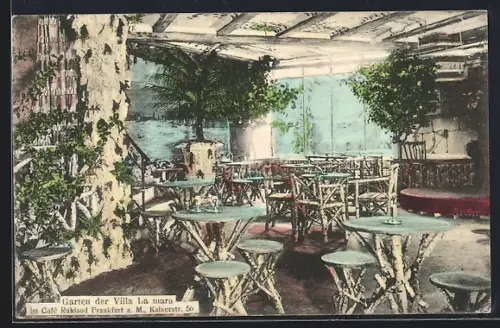 AK Frankfurt a. Main, Café Ruhland Garten der Villa La mara