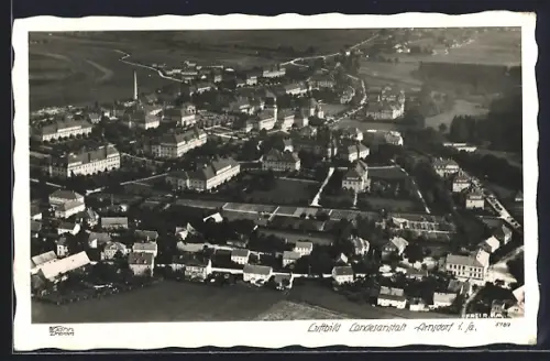 Foto-AK Walter Hahn, Dresden, Nr. 5187: Arnsdorf /Sachsen, Fliegeraufnahme der Landesanstalt
