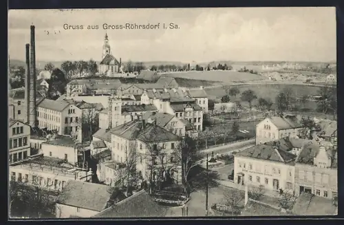 AK Gross-Röhrsdorf i. Sa., Totalansicht aus der Vogelschau