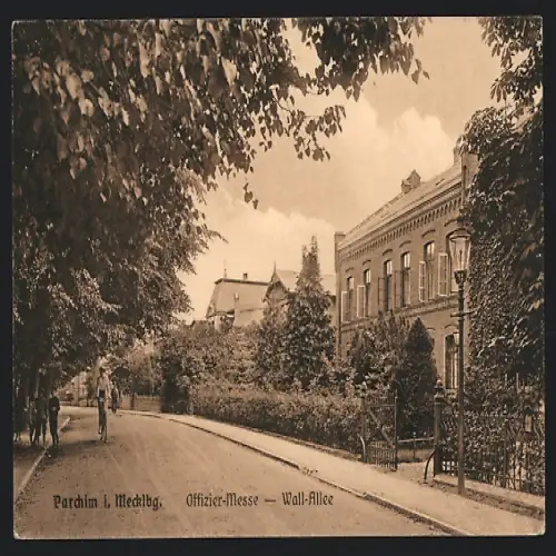 AK Parchim i. Mecklbg, Offizier-Messe, Wall-Allee