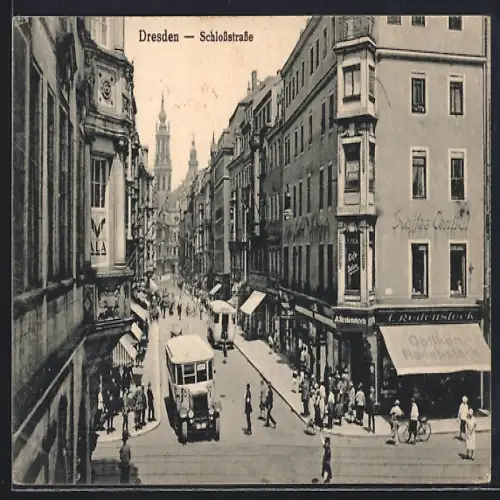 AK Dresden, Blick in die Schlossstrasse