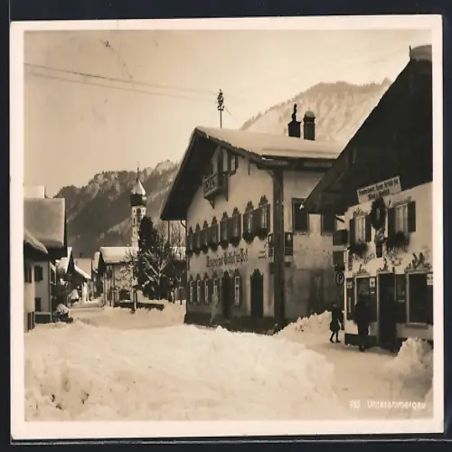 AK Unterammergau, Metzgerei und Gasthof zur Post
