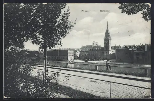 AK Passau, Blick zum Rathaus