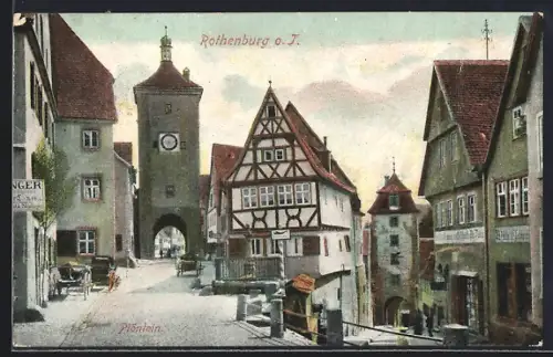 AK Rothenburg o. T., Strassenpartie, Plönlein
