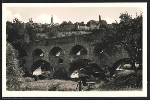 AK Rothenburg o. T., Ansicht der Doppelbrücke