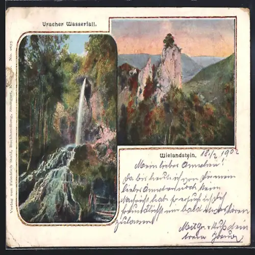 AK Urach, Uracher Wasserfall und Wielandstein