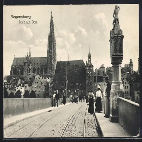 AK Regensburg, Blick auf Dom