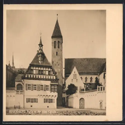 AK Regensburg, Partie an der alten Kapelle
