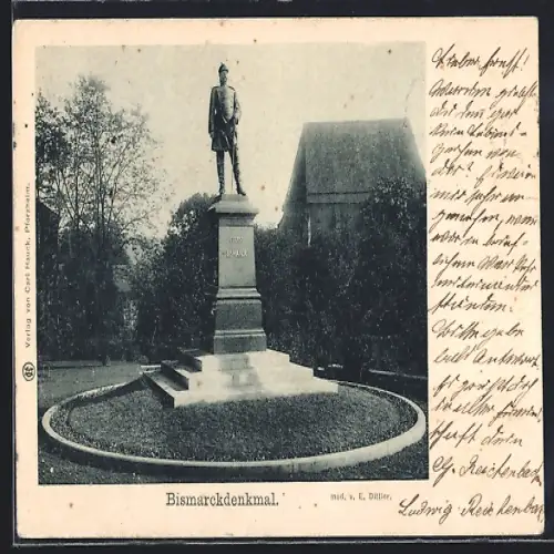 AK Pforzheim, am Bismarckdenkmal
