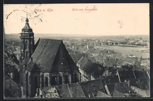 AK Pirna a. Elbe, Blick vom Sonnenstein