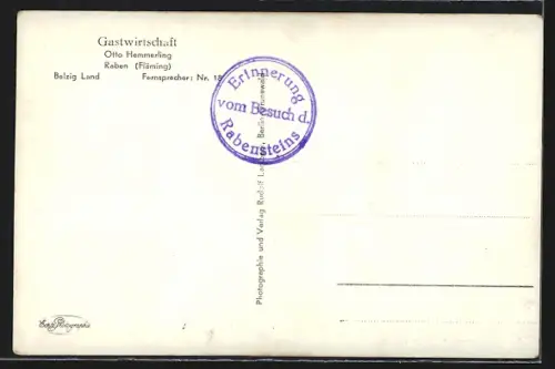 AK Raben im Fläming, Ortsansicht mit Rabenstein