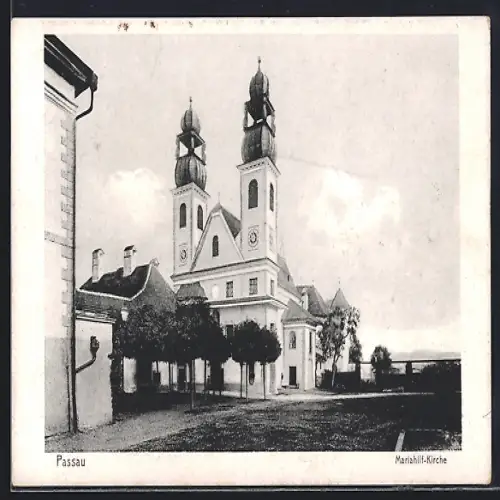 AK Passau, Partie an der Mariahilf-Kirche