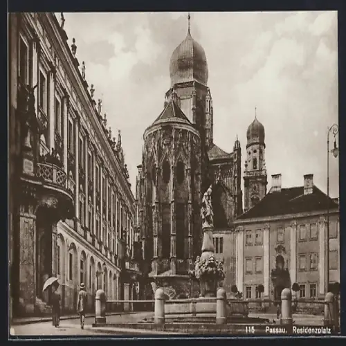 AK Passau, Residenzplatz mit Dom