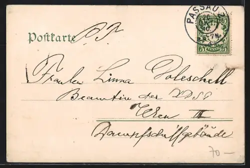 AK Passau, Flusspartie mit Unterhaus