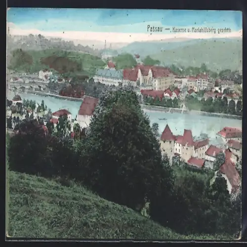 AK Passau, Kaserne v. Mariahilfberg gesehen