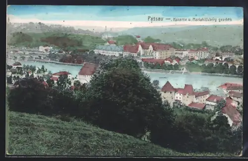 AK Passau, Kaserne v. Mariahilfberg gesehen