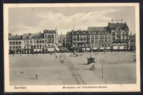 AK Saarlouis, Marktplatz und Französische-Strasse