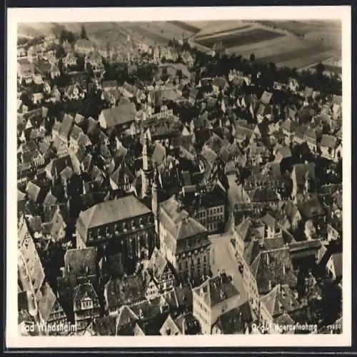 AK Bad Windsheim, Gesamtansicht, Fliegeraufnahme