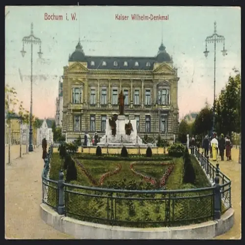 AK Bochum, am Kaiser-Wilhelm-Denkmal