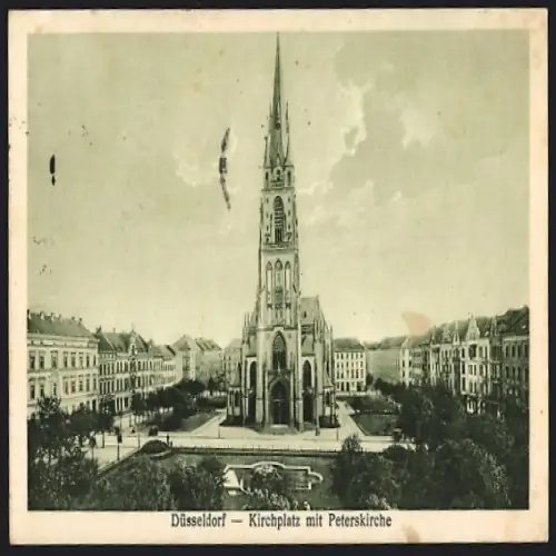 AK Düsseldorf, Kirchplatz mit Peterskirche