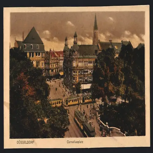 AK Düsseldorf, Corneliusplatz, Strassenbahn