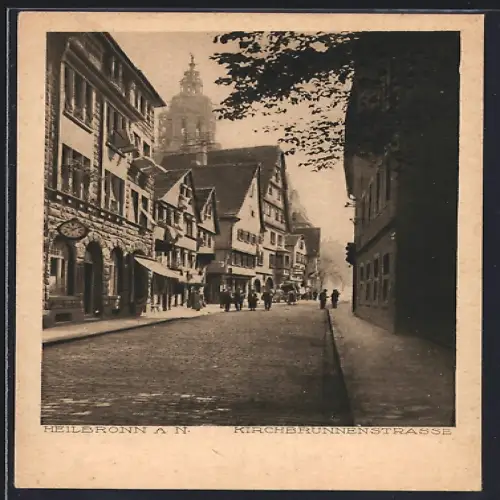 AK Heilbronn a. N., Partie in der Kirchbrunnenstrasse
