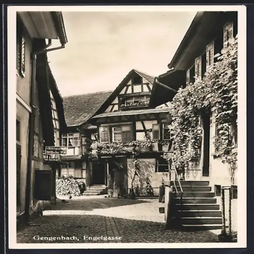 AK Gengenbach, Strassenpartie in der Engelgasse