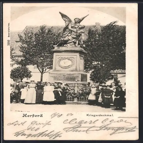 AK Herford, Das Kriegerdenkmal mit Anlagen