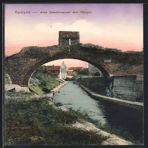 AK Speyer, Alte Stadtmauer am Riegel