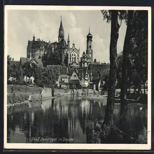AK Sigmaringen im Donautal, Teilansicht mit Schloss