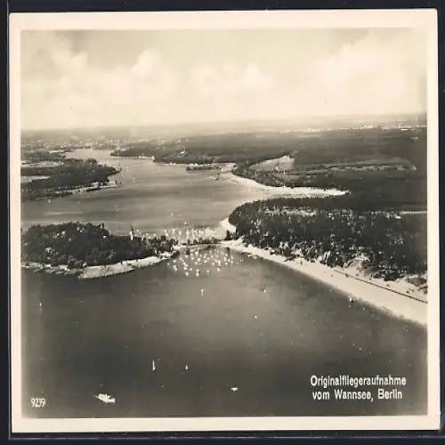 AK Berlin-Wannsee, Teilansicht vom Flugzeug aus
