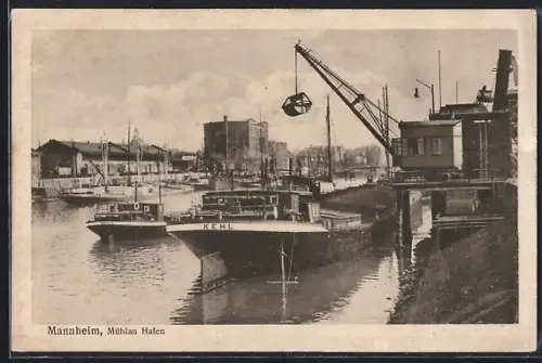 AK Mannheim, Mühlau Hafen
