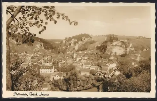 AK Pottenstein /Fränk. Schweiz, Ortsansicht mit Umgebung aus der Vogelschau