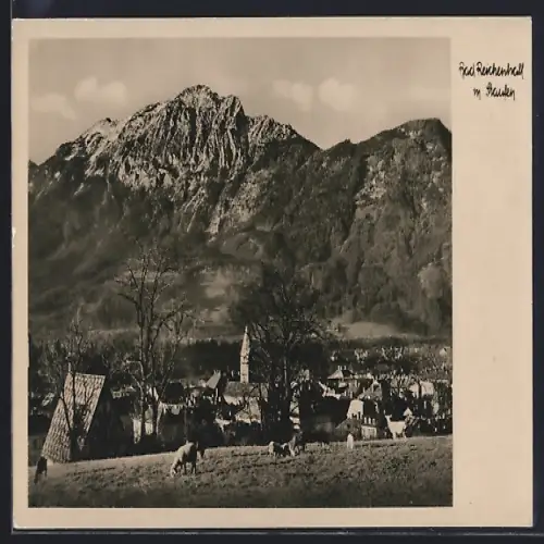 AK Bad Reichenhall, Ortsansicht mit Alpenkette