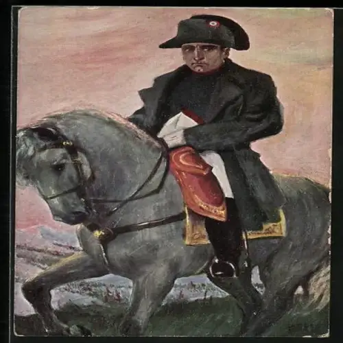 Künstler-AK sign. Kober: Napoleon zu Pferde
