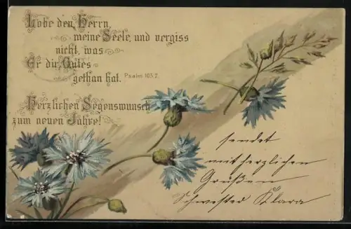 AK Blühende Kornblumen, Lobe den Herrn, meine Seele, und vergiss nicht was Er dir Gutes gethan hat