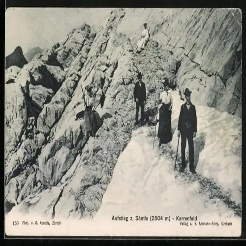 AK Karrenfeld, Bergsteiger beim Aufstieg z. Säntis