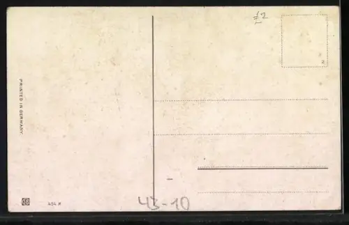 Künstler-AK Paar sitzt unter einem blühenden Baum