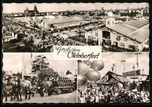 AK München, Löwenbräu Festhalle auf dem Oktoberfest 1958