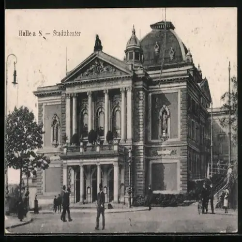 AK Halle / Saale, Das Stadt-Theater