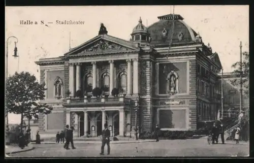 AK Halle / Saale, Das Stadt-Theater