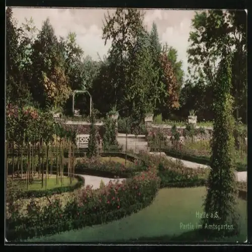 AK Halle a. S., Partie im Amtsgarten