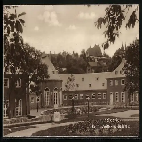AK Halle a. S., Kurhaus Wittekind-Badehaus