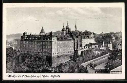 AK Altenburg i. Thür., Schloss mit Strassenpartie