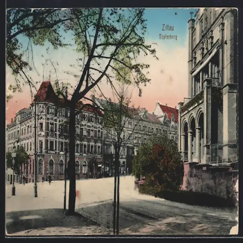 AK Zittau, Töpferbergstrasse Ecke Bahnhofstrasse