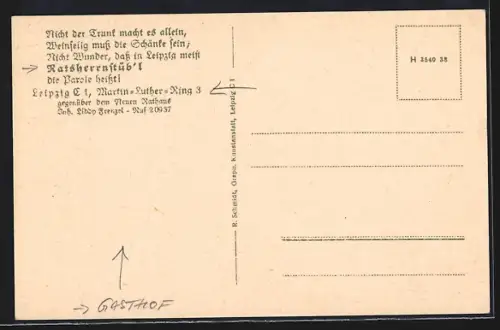 AK Leipzig, Gasthaus Rathsherrenstüb`l
