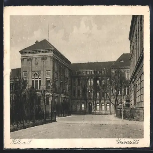 AK Halle a. S., Universität mit Strassenpartie
